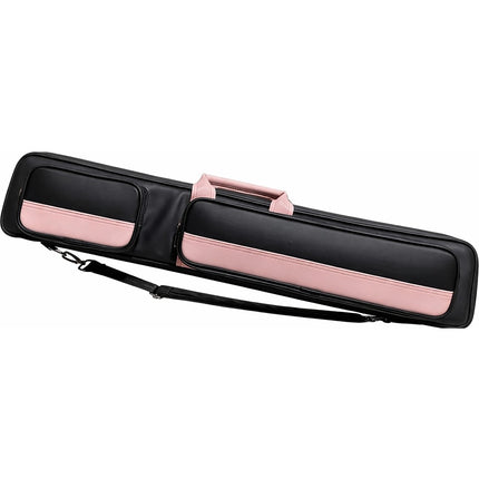 Black Pink Deri Bilardo Istaka Çantası - 4 Dip ve 8 Şaft Taşıma Kapasitesi