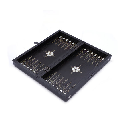 Orta Boy Sedef Kakmalı Tavla – El Yapımı Ahşap Set  35 cm
