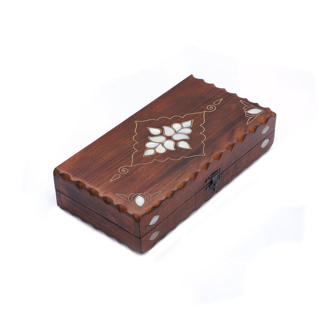 Mini El Yapımı Tavla – Ahşap Seyahat Tipi Set  27 cm