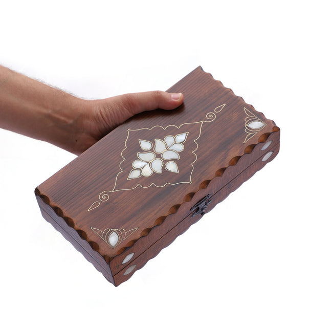 Mini El Yapımı Tavla – Ahşap Seyahat Tipi Set  27 cm