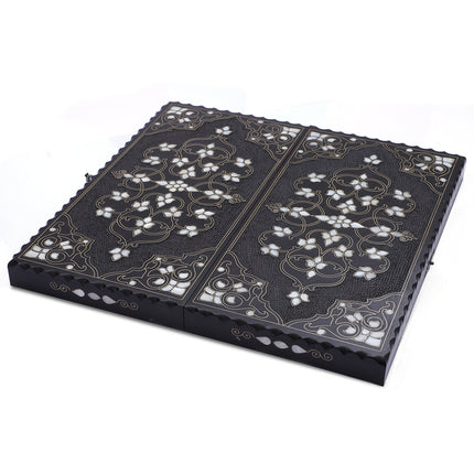 Sedef Kakmalı Tavla – El Yapımı Ahşap Set  50 cm