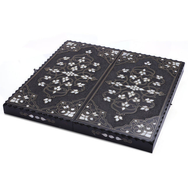 Sedef Kakmalı Tavla – El Yapımı Ahşap Set  50 cm
