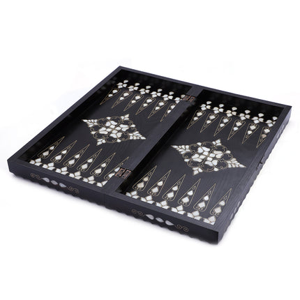 Sedef Kakmalı Tavla – El Yapımı Ahşap Set  50 cm